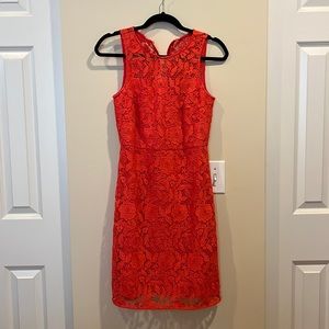 JCrew Collection lace coral dress. Very elegant